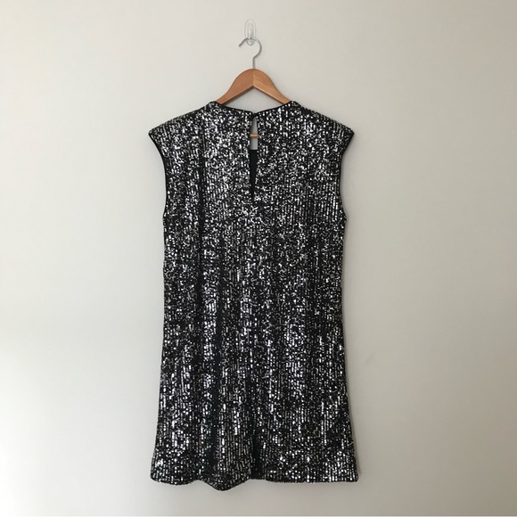 Sleeveless Sequin Crew Neck Shift Dress - Picture 4 of 8